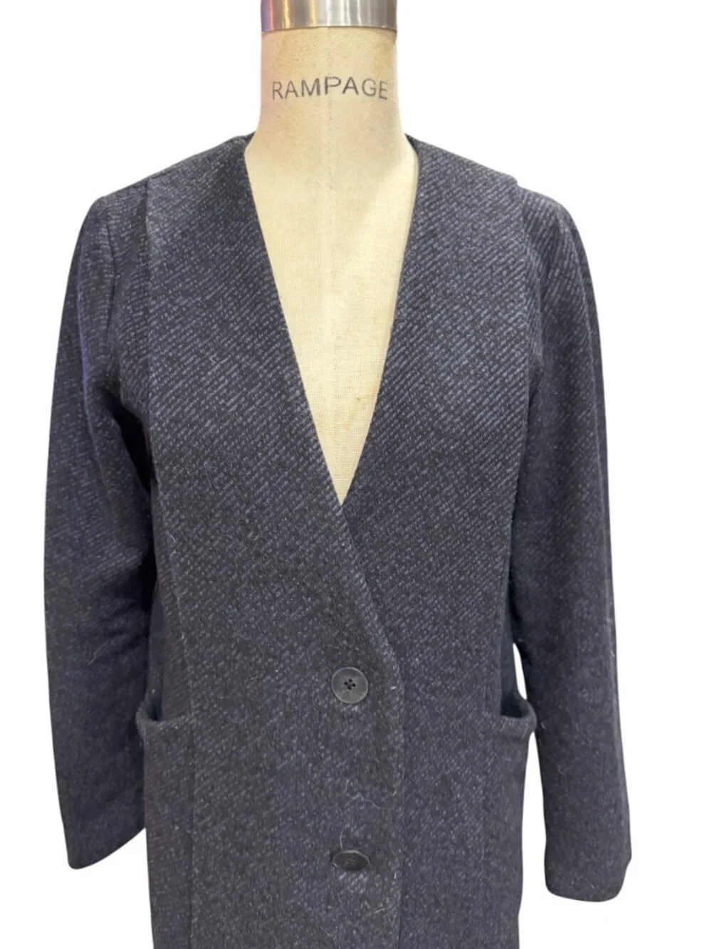 Kate Spade Saturday Wool Blend Coat Black Minimalist Chic Tailored